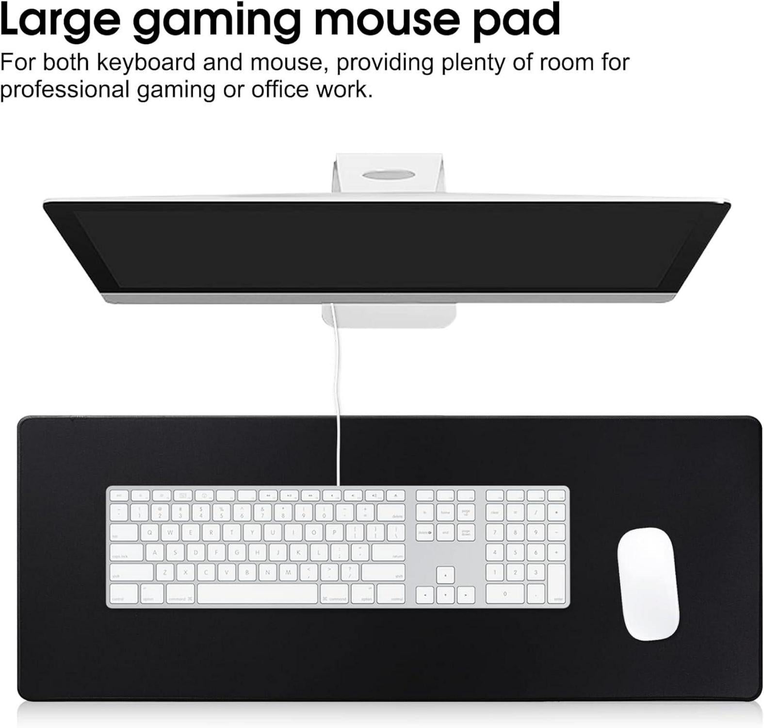 Großes Wasserdichtes Gaming Mauspad XXL 60x30 cm Schwarz
