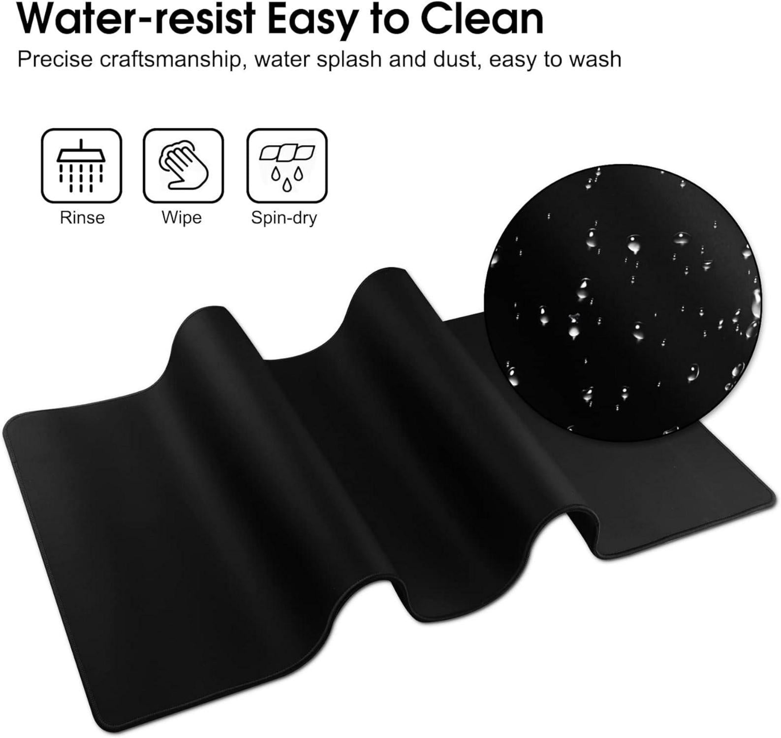 Gaming Mauspad XXL 60x30cm schwarz wasserdicht rutschfest weiche