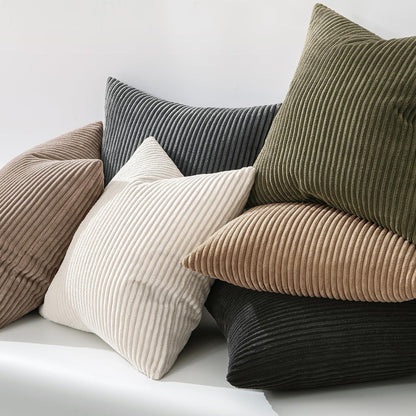2er Set Kissenbezüge 45x45 cm Olivgrün mit Verstecktem Reißverschluss