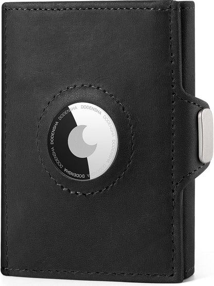 RFID Slim Wallet Herren Schwarz Münzfach Kartenetui Mini Geldbörse