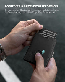 Mini Geldbörse RFID Schutz Herren Leder Slim Wallet