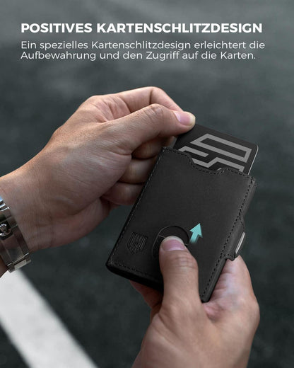 Mini Geldbörse RFID Schutz Herren Leder Slim Wallet