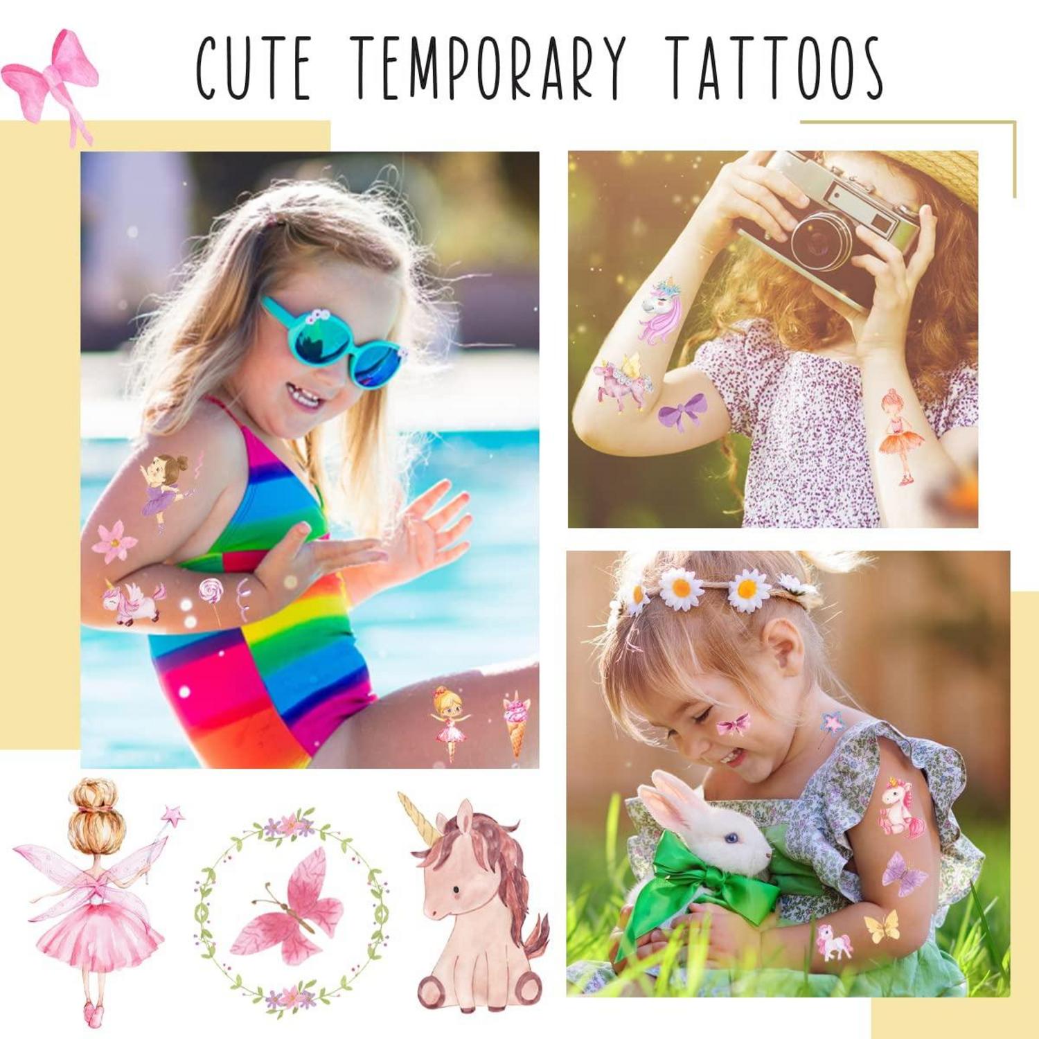Tattoo Kinder Einhorn Schmetterling Mädchen Temporäre Tattoos Kindergeburtstag