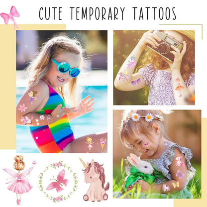 Tattoo Kinder Einhorn Schmetterling Mädchen Temporäre Tattoos Kindergeburtstag