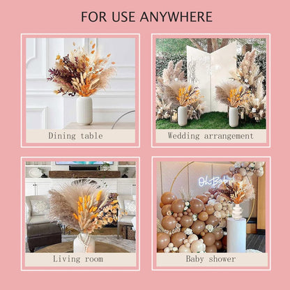 100er Pack Pampasgras Deko Trockenblumen Strauß Vase Boho Wohnzimmer