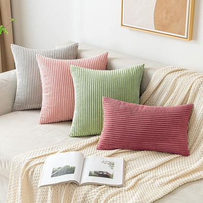 EMEMA Kordsamt Zierkissenbezug 45x45 cm Marmelade 2er Set