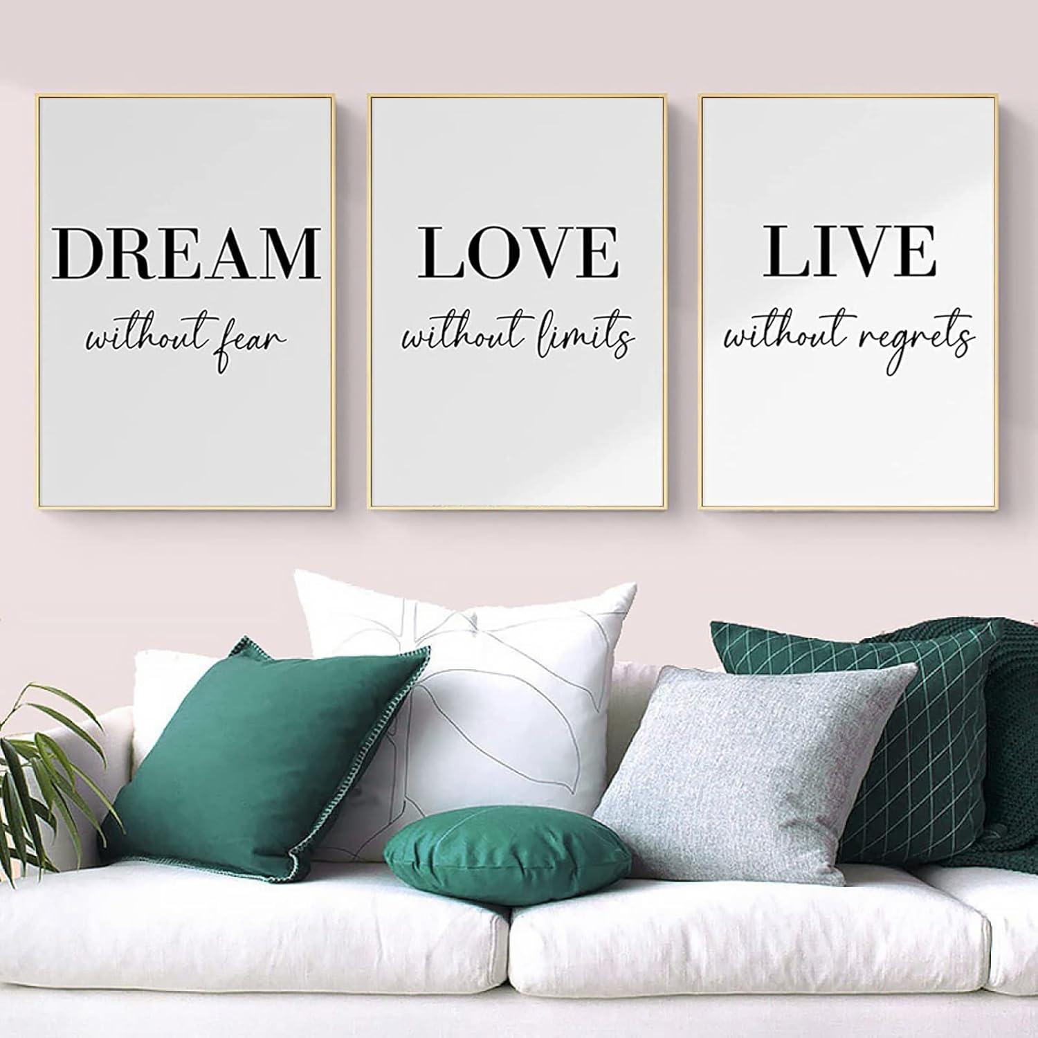 Trayosin Poster Set Dream Love Live Wand Kunst Schwarz Weiß 3er