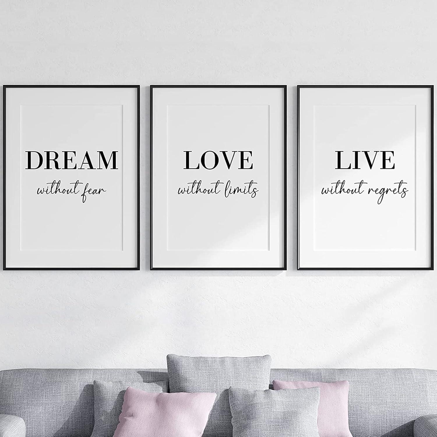 Trayosin 3er Poster Set Schwarz Weiß Wand Kunst Bilder