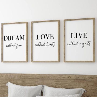 Trayosin 3er Premium Poster Set Schwarz Weiß Modernes Wohnzimmer Schlafzimmer Wandkunst