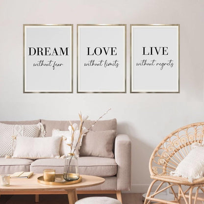3er Poster Set Schwarz Weiß Linie Kunst 40x50cm