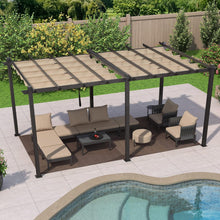 Aluminium Pergola 3x5,5m Wasserdicht Stabil Winterfest Beige