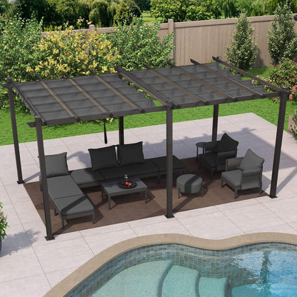 PURPLE LEAF Pergola 3x5.5m Aluminium Gartenpavillon Grau