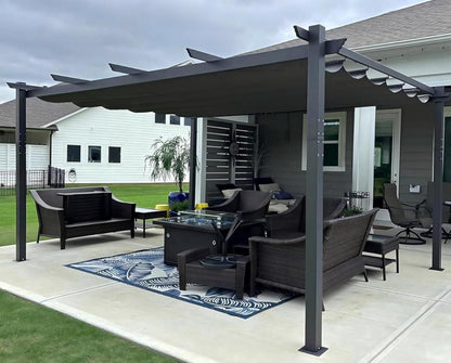 Wasserdichte Aluminium Pergola mit Sonnenschutzdach 3.65 x 4.85 m