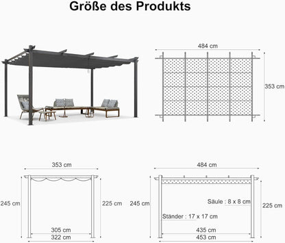 Pergola Aluminium Wasserdicht Stabil Winterfest