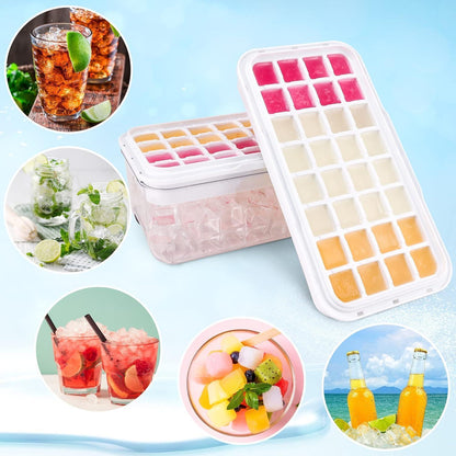 Eiswürfelform mit Deckel 64 Eiswürfelbehälter Schwarz