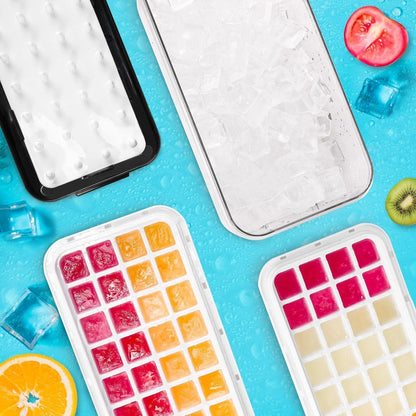 Eiswürfelform mit Deckel 64 Eiswürfelbehälter Schwarz