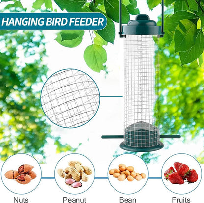 2er Set Vogelfütterung Wildvogelfutterspender mit Ständer - Wetterfest im Garten