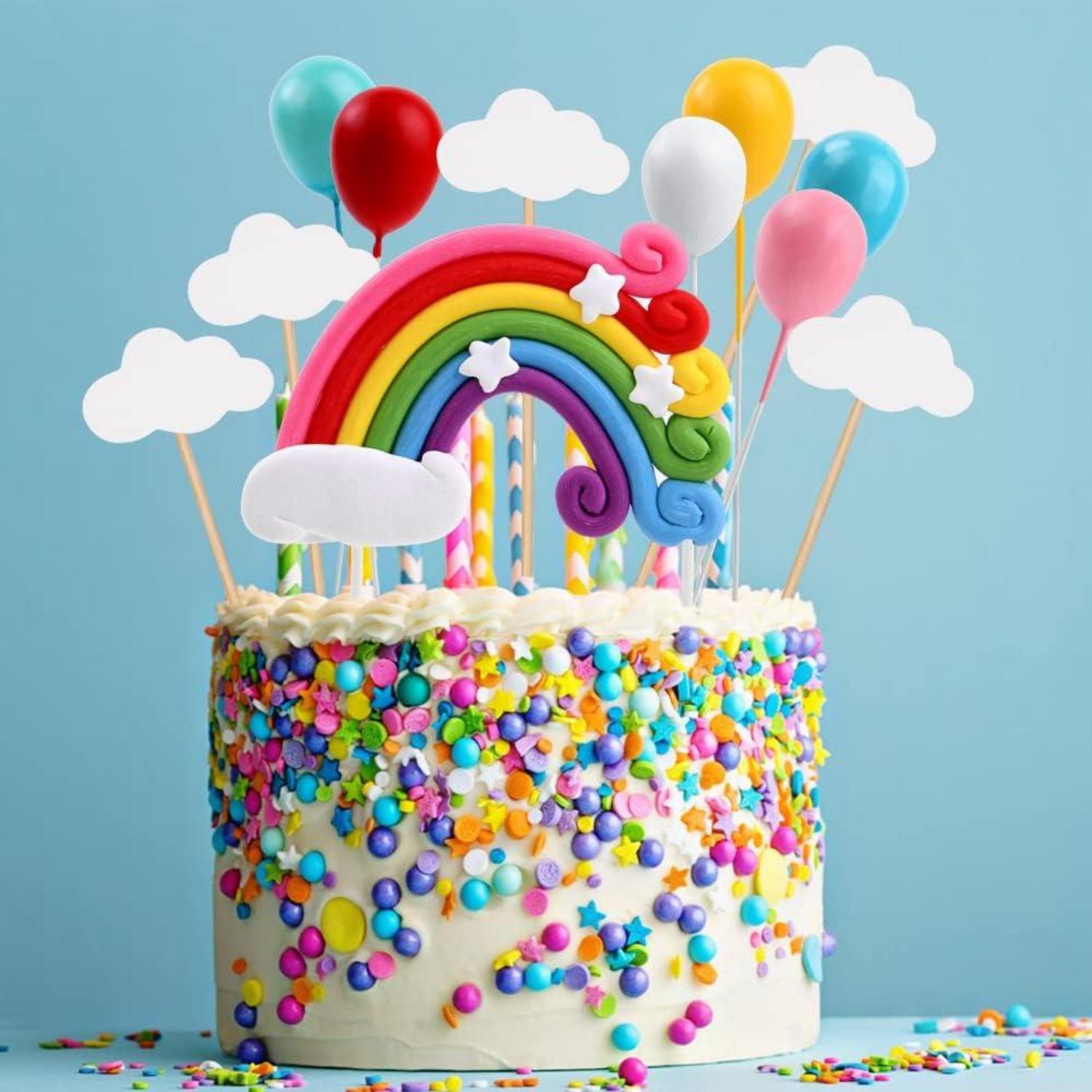 Kuchendeko Geburtstag Regenbogen Wolke Luftballon Set