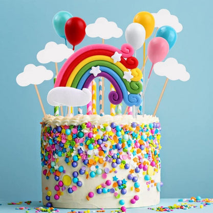 Kuchendeko Geburtstag Regenbogen Wolke Luftballon Set