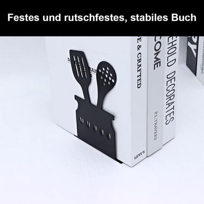 Moderne Schwarze Metall Buchstützen für Bücherregal und Schreibtisch