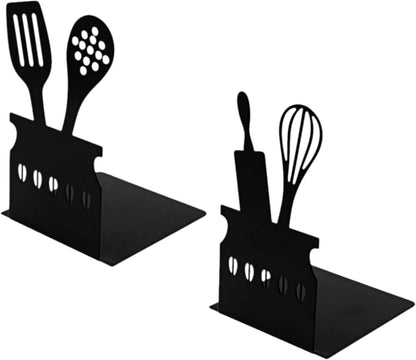 Buchstütze Metall Schwarz 2 Stück, für Kinder Schreibtisch 15cm, stabil & hochwertig