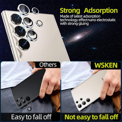 WSKEN Samsung Galaxy S23 Ultra Kameraschutzfolie aus gehärtetem Glas, kratzfest - Silber