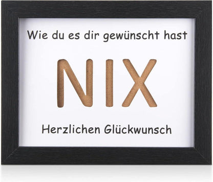 NIX Geldgeschenk Karte Fotorahmen Set Schwarz