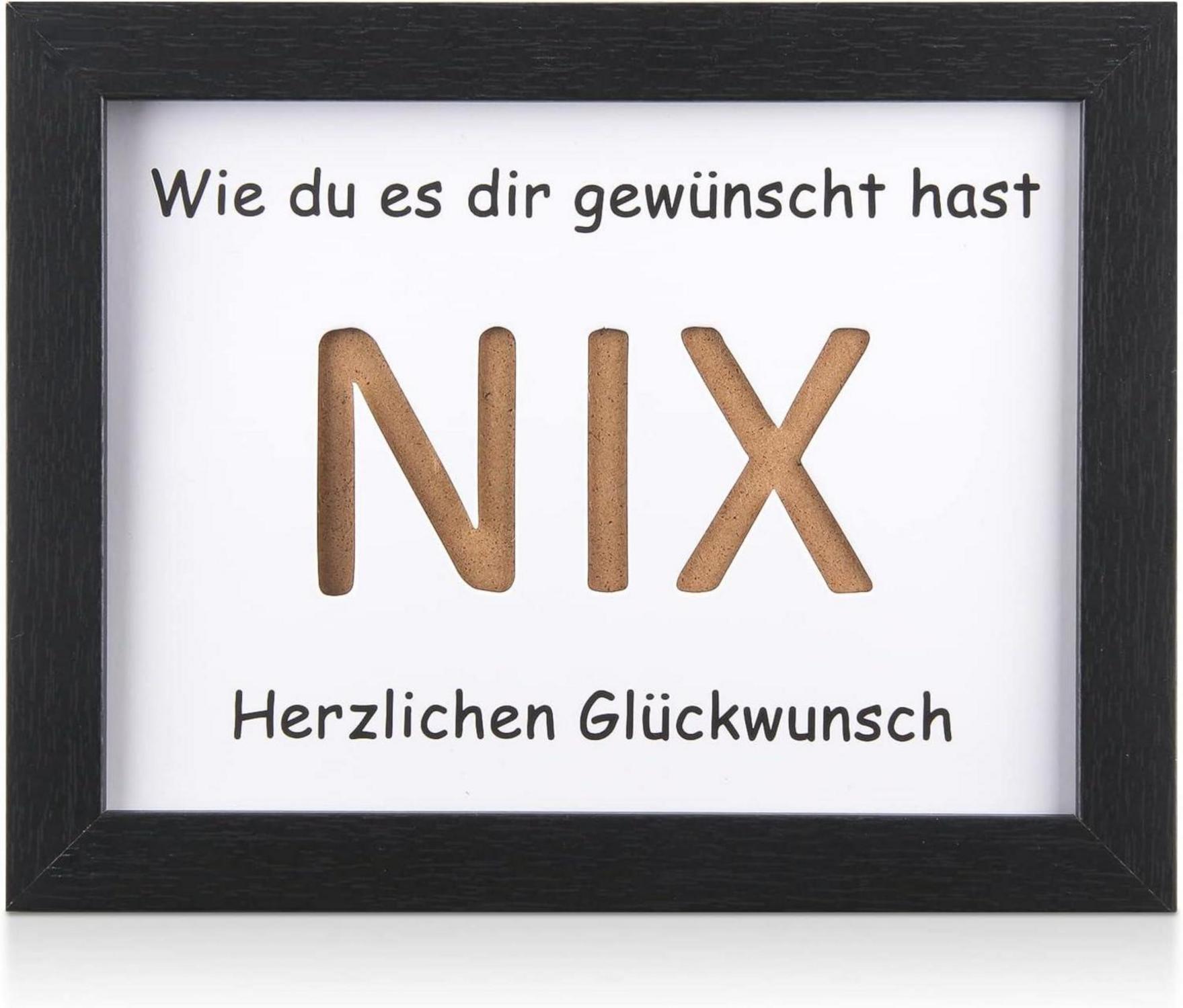 NIX Geldgeschenk Karte Fotorahmen Set Schwarz