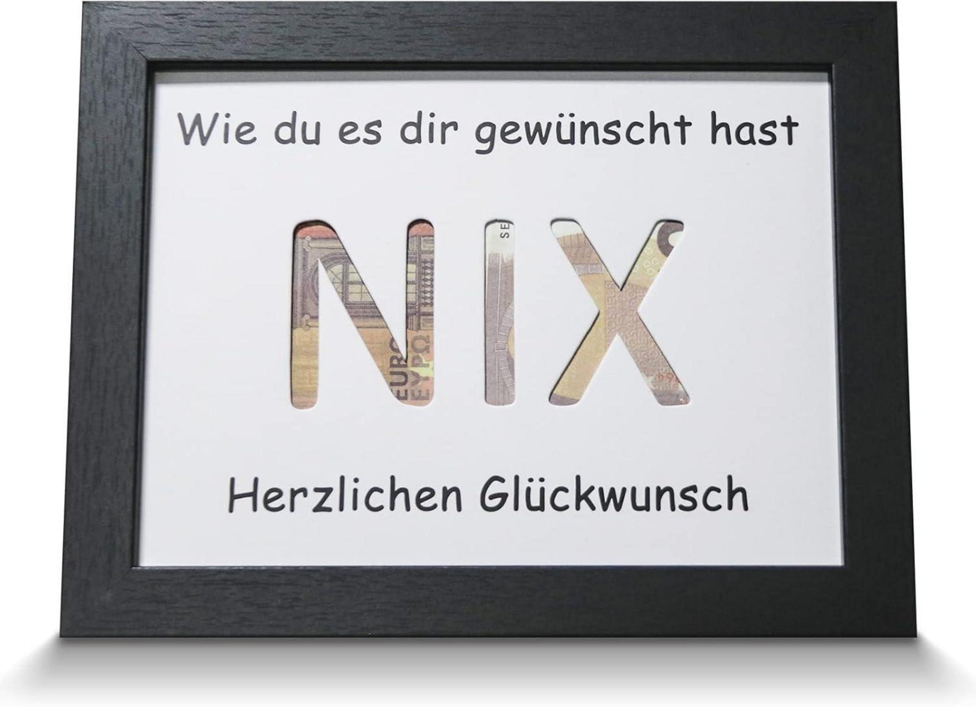 NIX Geldgeschenk Karte Fotorahmen Set Schwarz