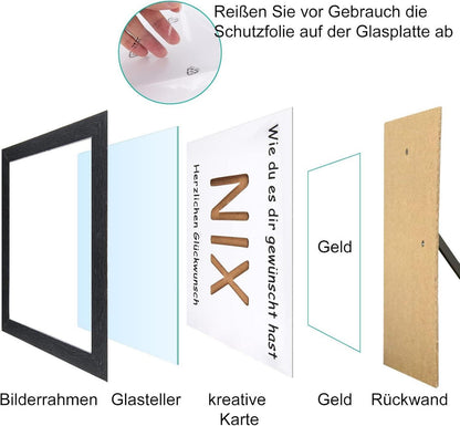 Geldgeschenk NIX kreative Verpackung Schwarz für Geburtstag und Hochzeit
