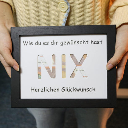 NIX Kreative Geldgeschenk Verpackung Schwarz
