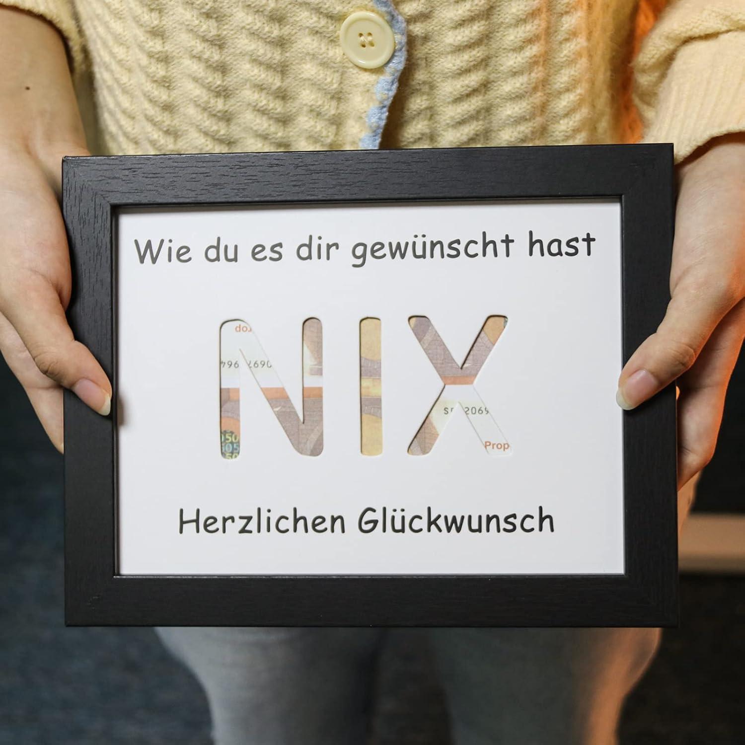 NIX Kreative Geldgeschenk Verpackung Schwarz
