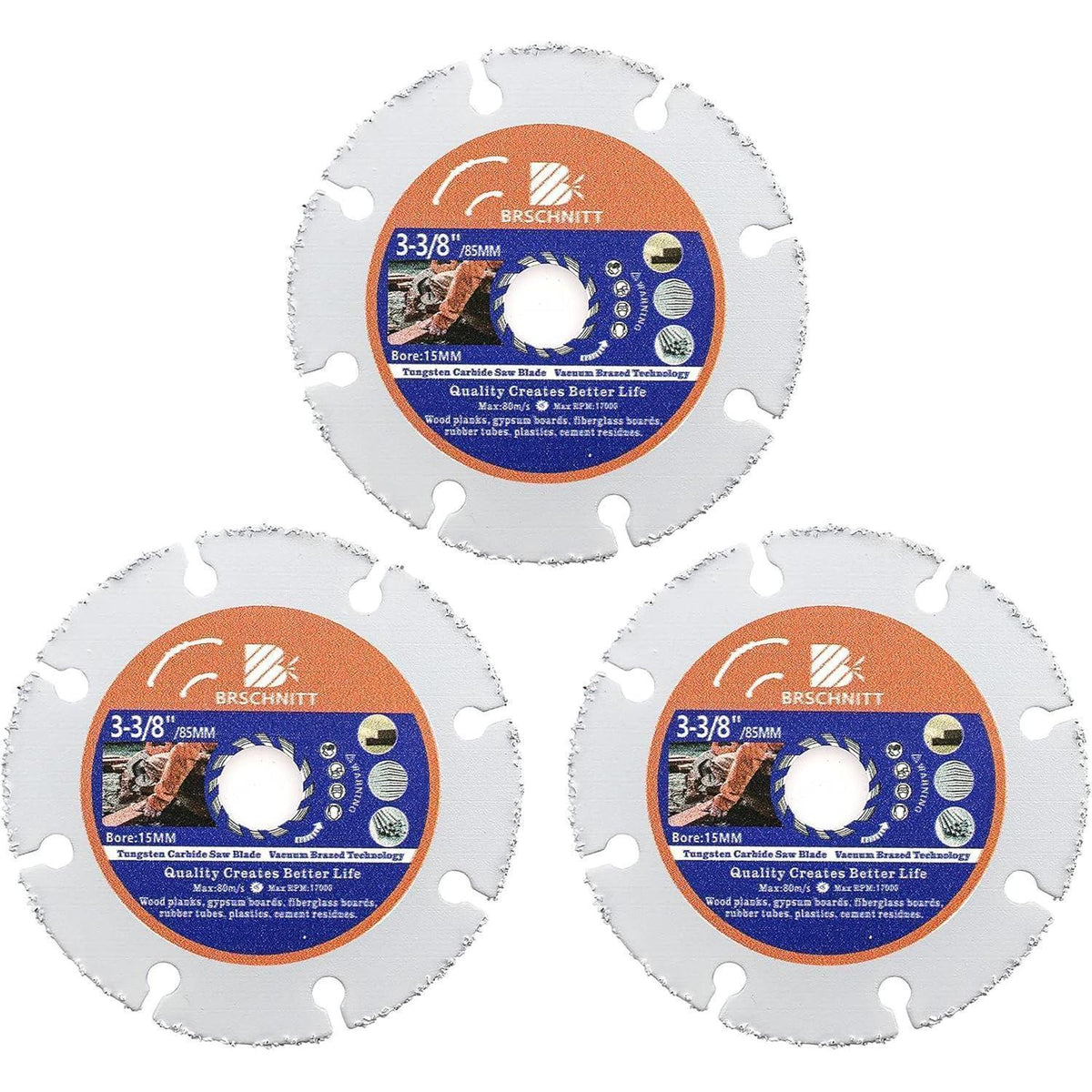 Multi Sägeblatt 85mm 6er Set für Winkelschleifer, Holz, Kunststoff