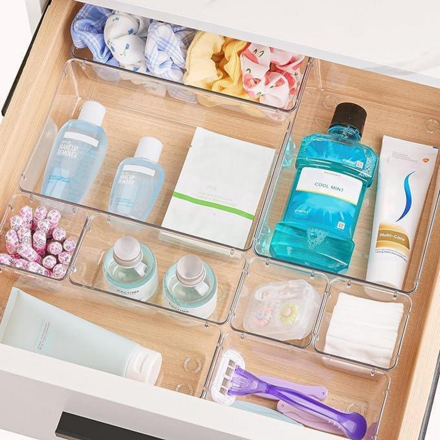 Schubladen Organizer Set 15-tlg. Klar Kunststoff Organizer