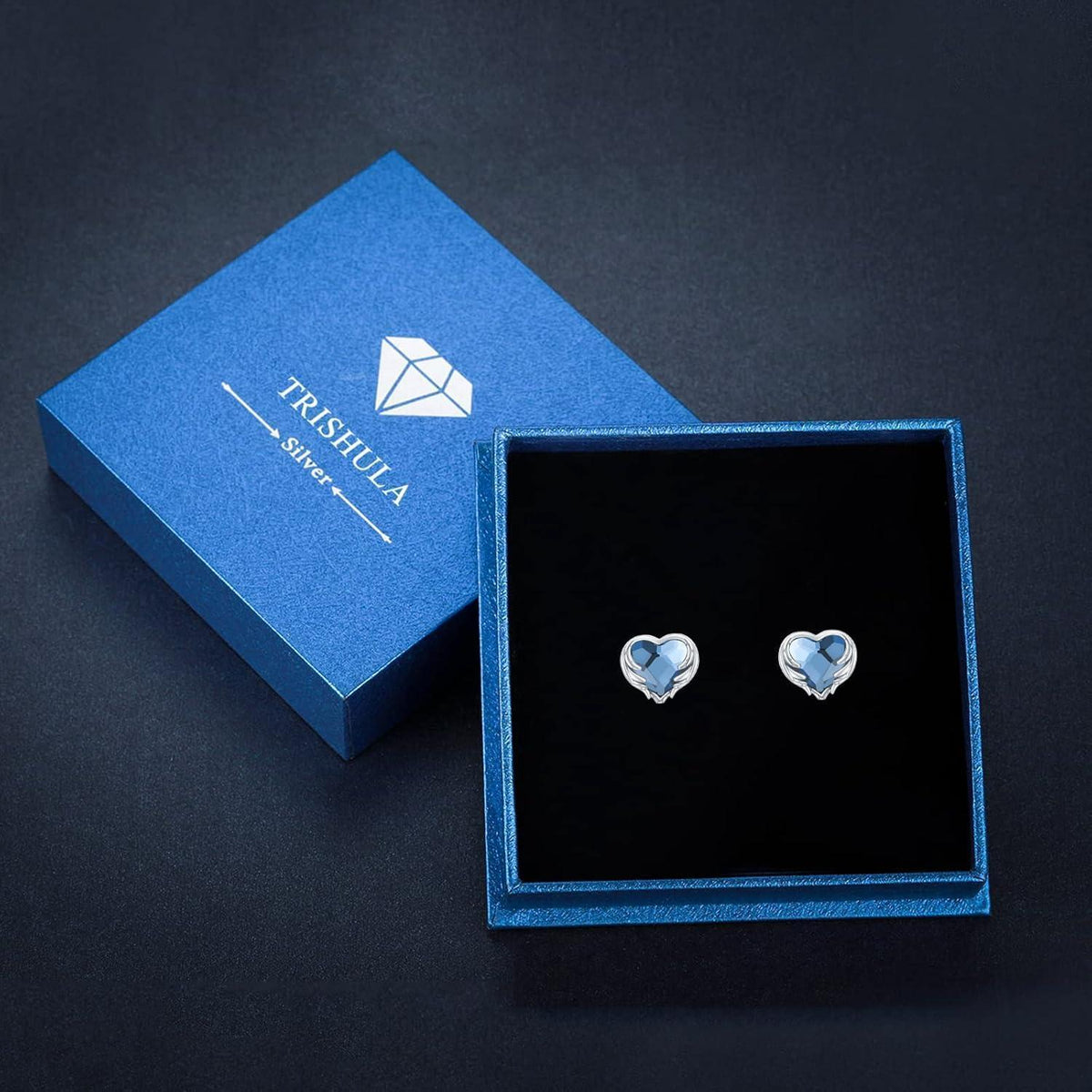 925 Sterling Silber Ohrringe mit Engelsflügeln und Kristall
