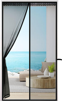 Fliegengitter Balkontür Moskitonetz Magnetvorhang Schwarz 75x220cm