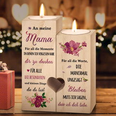 Personalisierter Kerzenständer Mama Geschenk Holzoptik