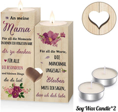 Personalisierter Kerzenständer Mama Geschenk Holzoptik