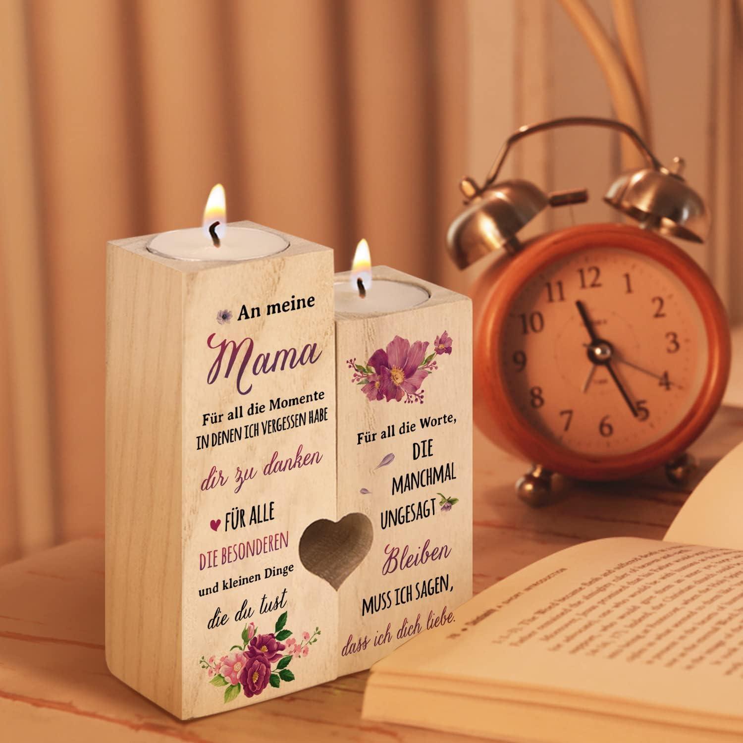 Personalisierter Kerzenhalter Geburtstag Muttertag Mama Geschenk