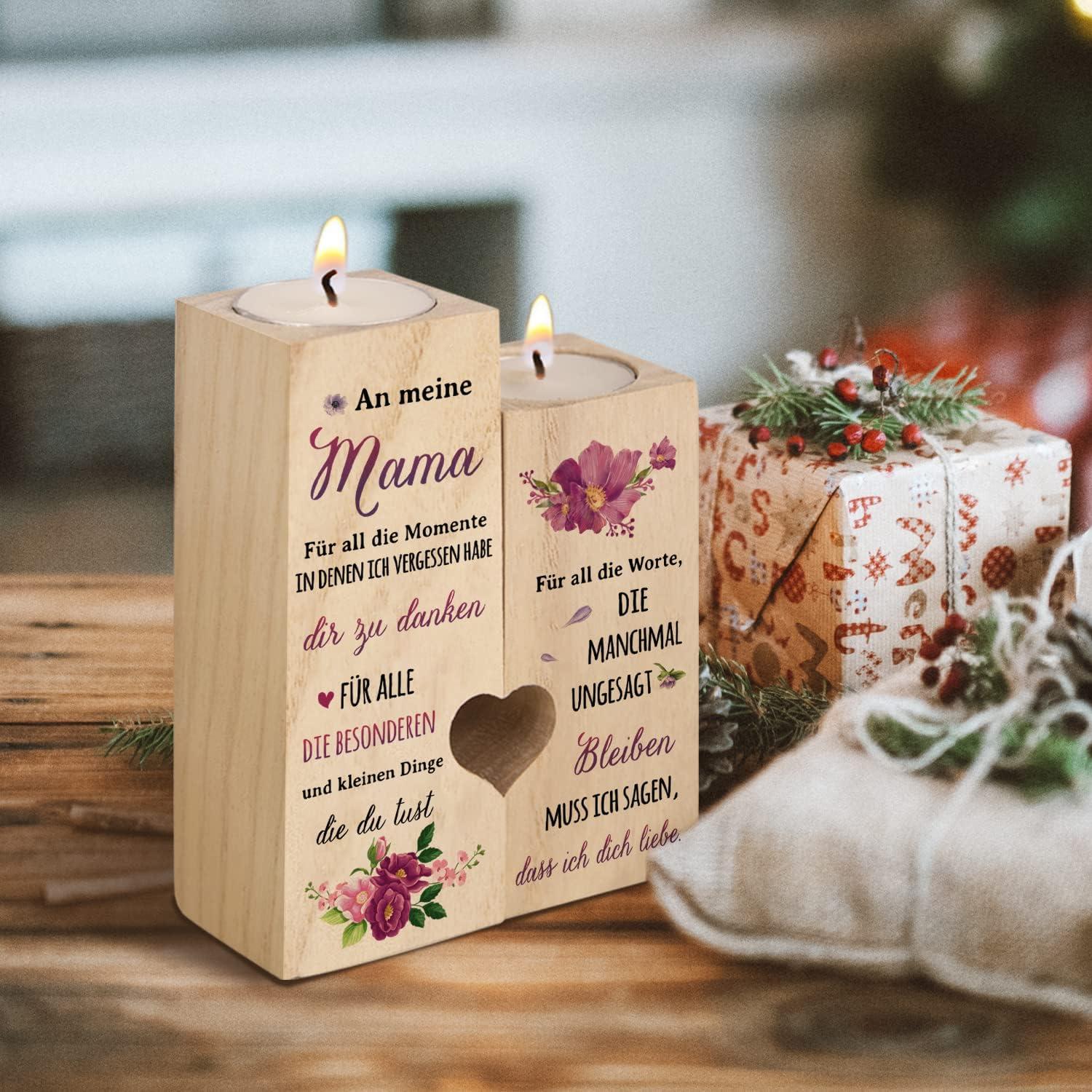 Personalisierter Kerzenhalter Geburtstag Muttertag Mama Geschenk