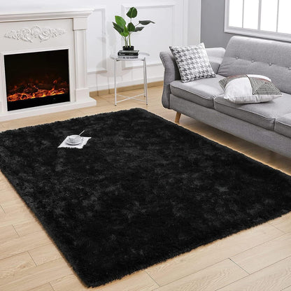 Hochflor Shaggy Teppich Schwarz 200 x 300 cm - Superweich & Flauschig