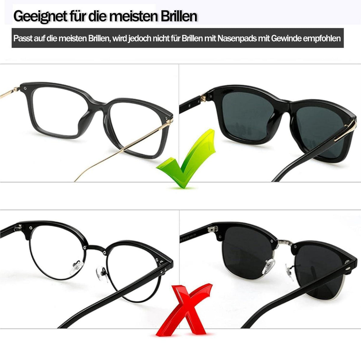 Rutschfeste Nasenpads Silikon für Brille & Sonnenbrille
