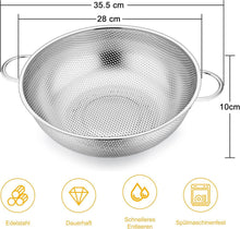 Edelstahl Küchensieb mit Griffen Ø 28cm, Mikroperforiertes
