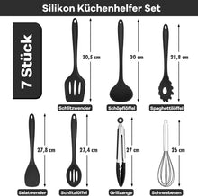 Homikit Silikon Küchenhelfer Set 7 Stück Schwarz Antihaft