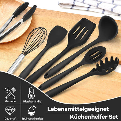 Silikon Küchenhelfer Set 7-teilig Antihaft Hitzebeständig