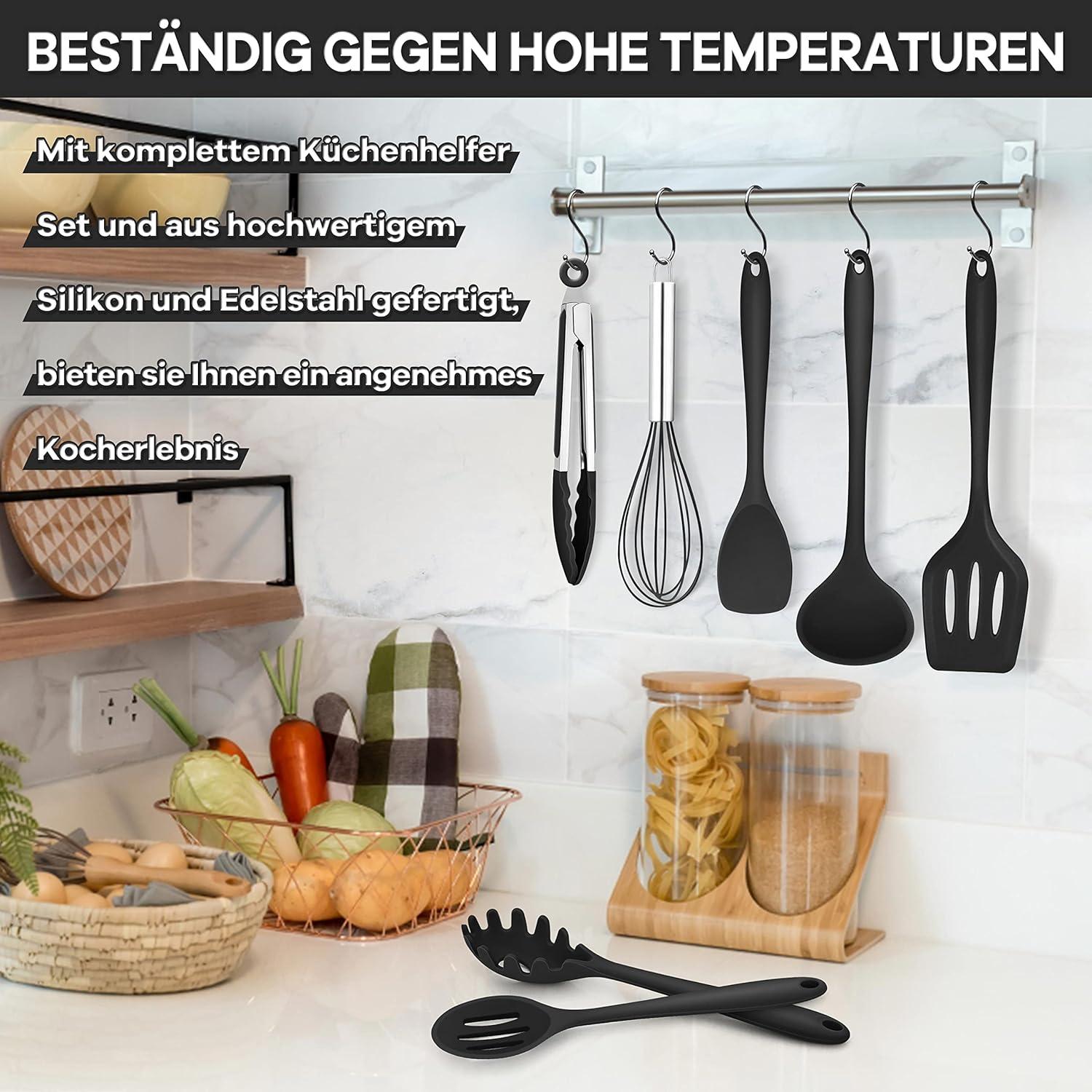 Homikit Küchenhelfer Set 7-teilig Silikon Kochutensilien Antihaft Hitzebeständig