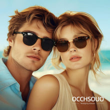 Polarisierte Halbrahmen Sonnenbrille Vintage Retro UV400