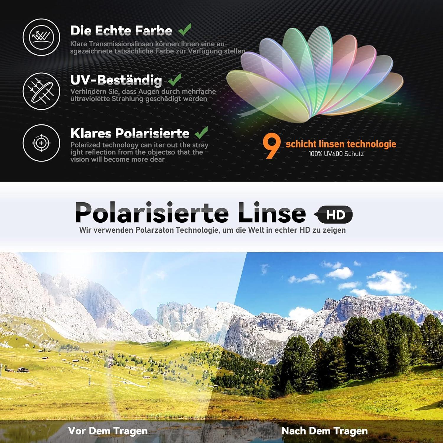 Polarisierte Vintage Halbrahmen Sonnenbrille UV400 Retro Metallrahmen