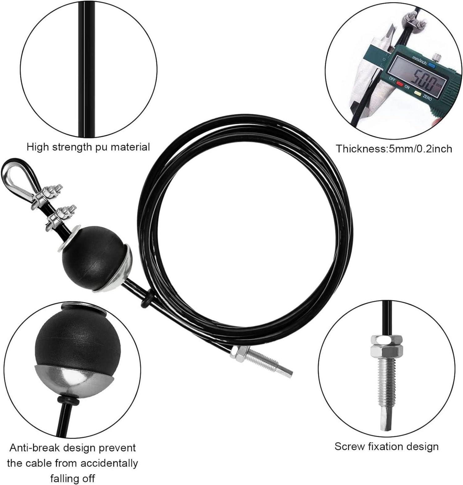 LFJ Gym Kabel Draht Fitness Stahlseil für Kabelzug Latzug 5mm 3,5m