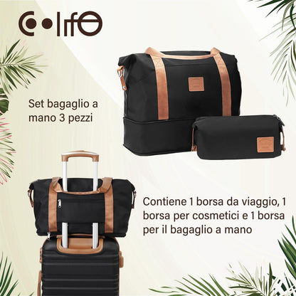 COOLIFE Großer Koffer-Set 3tlg ABS Hartschalen Trolley 4